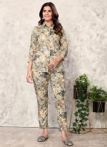 Rayon Multi Color Casual Wear Printed Readymade Cord Set